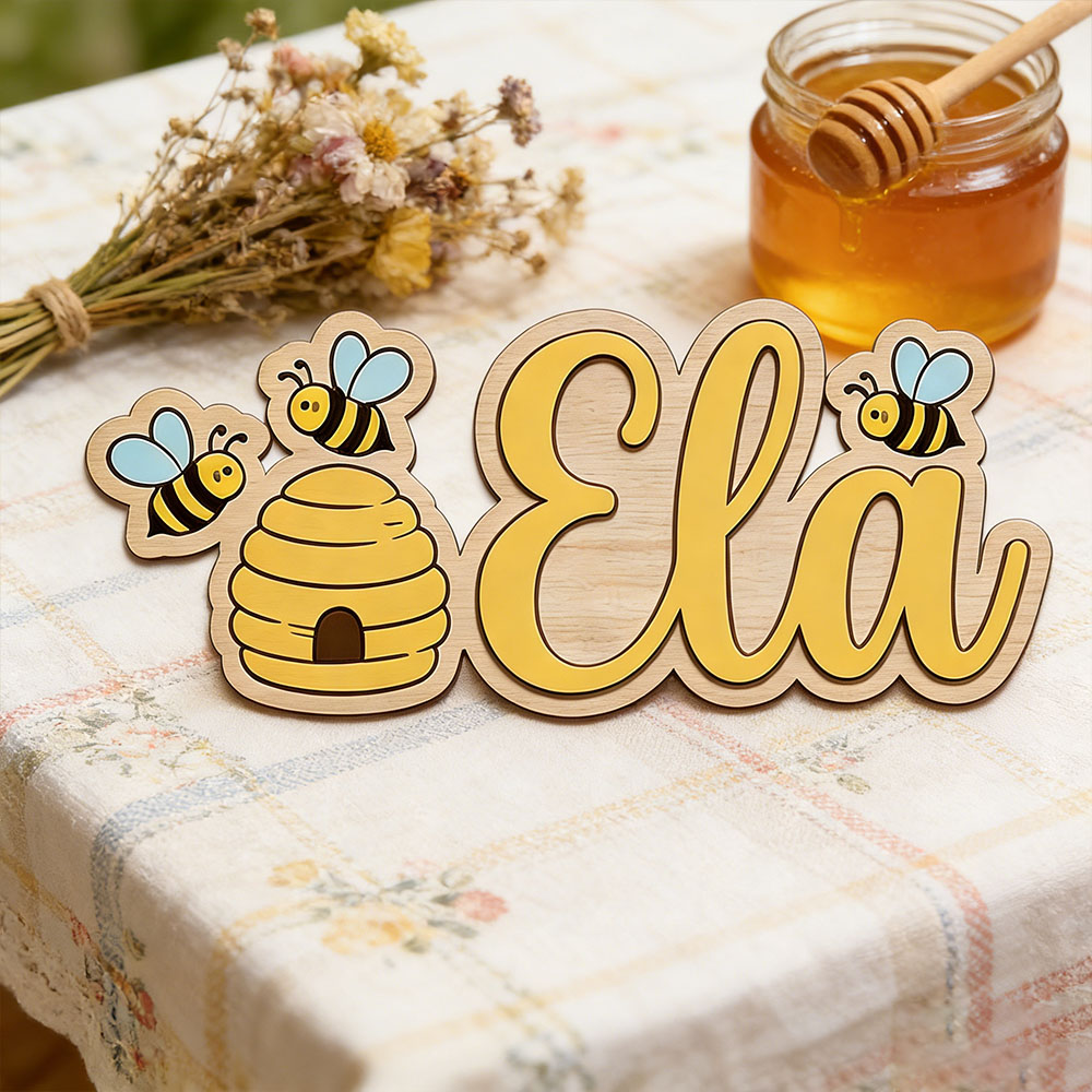 Personalized Cute Bee Hive Nam - огляд і ціна Baby Nursery Decor Girl