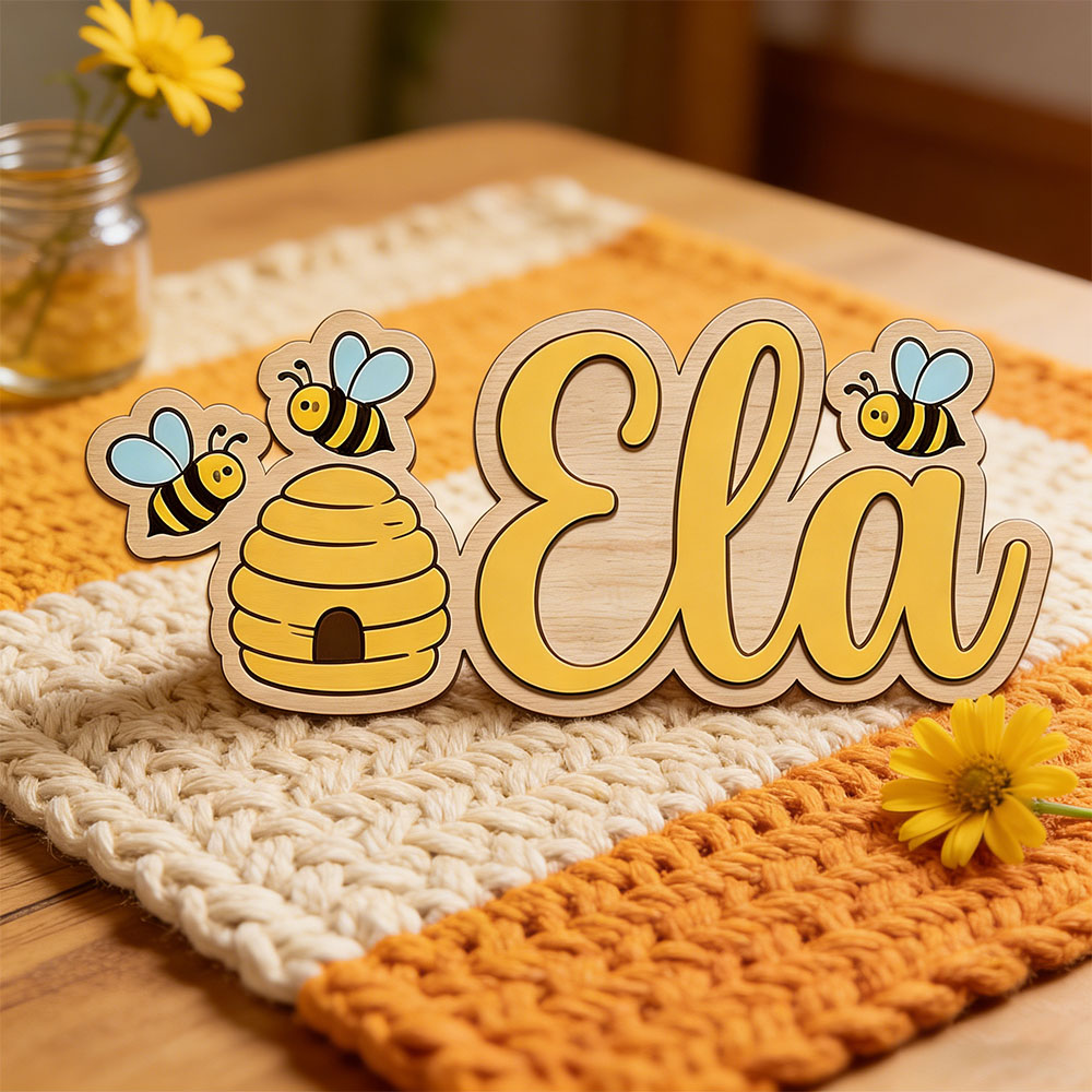 Personalized Cute Bee Hive Nam - огляд і ціна Baby Nursery Decor Girl